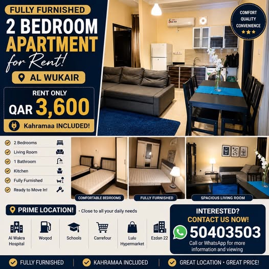 2 BHK for rent in 2BHK (Furnished)